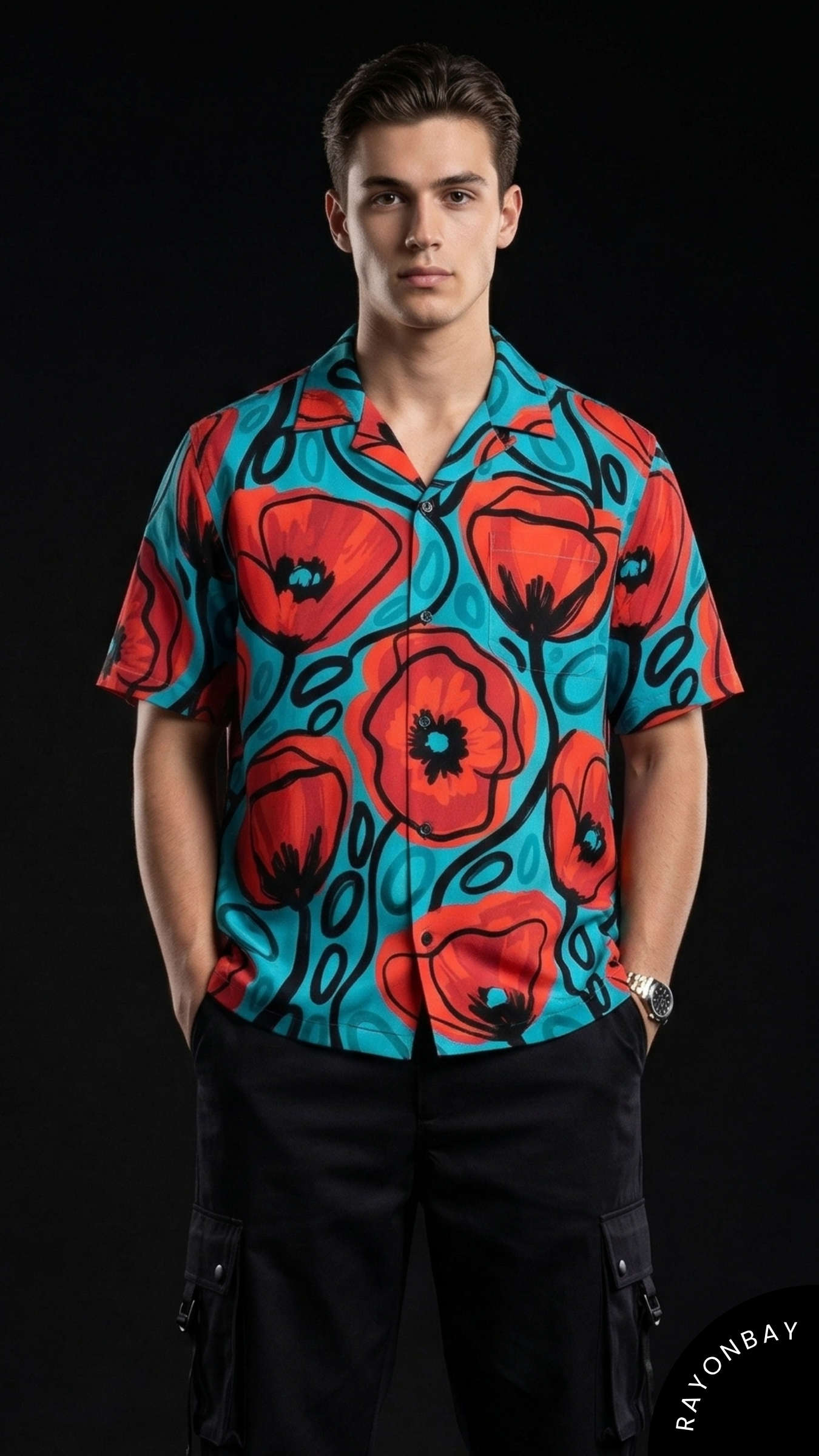 Crimson Bloom Aloha Shirt