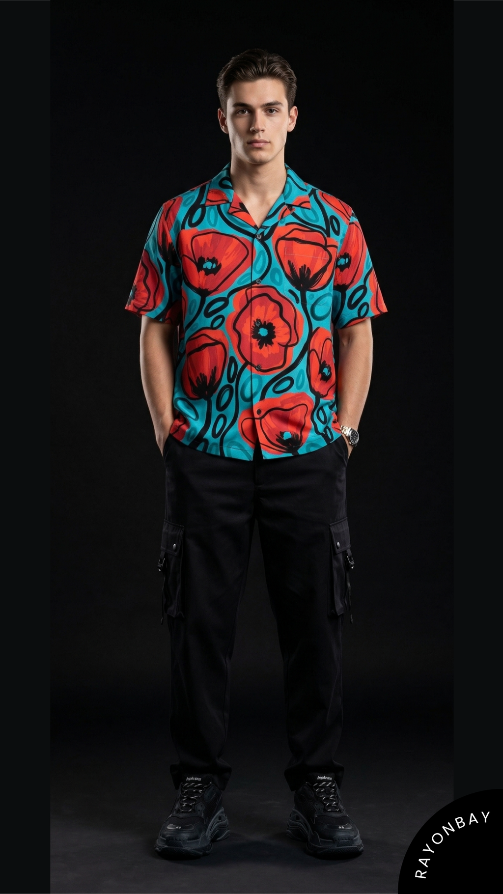 Crimson Bloom Aloha Shirt