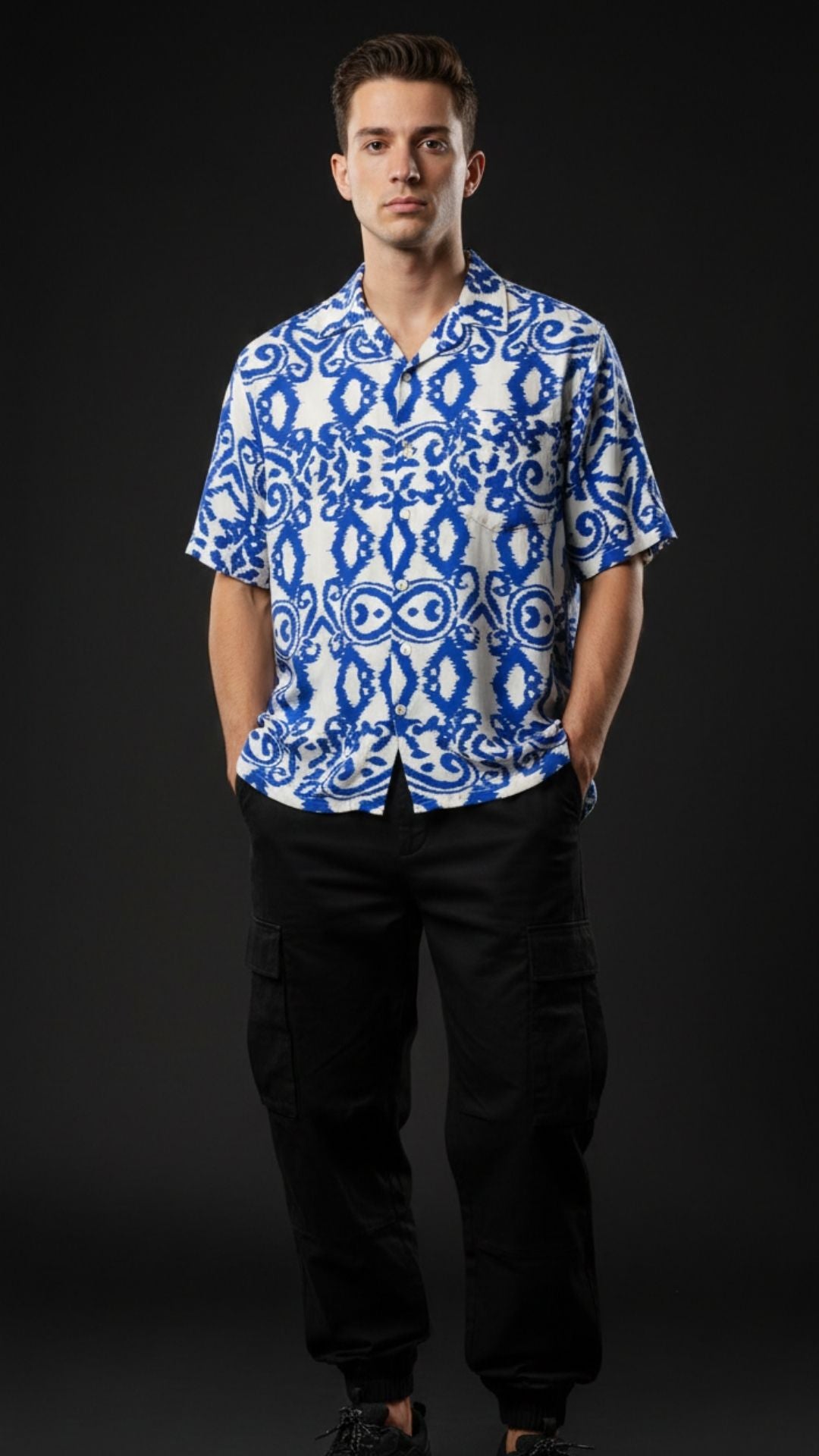 Azure Ikat Aloha Shirt