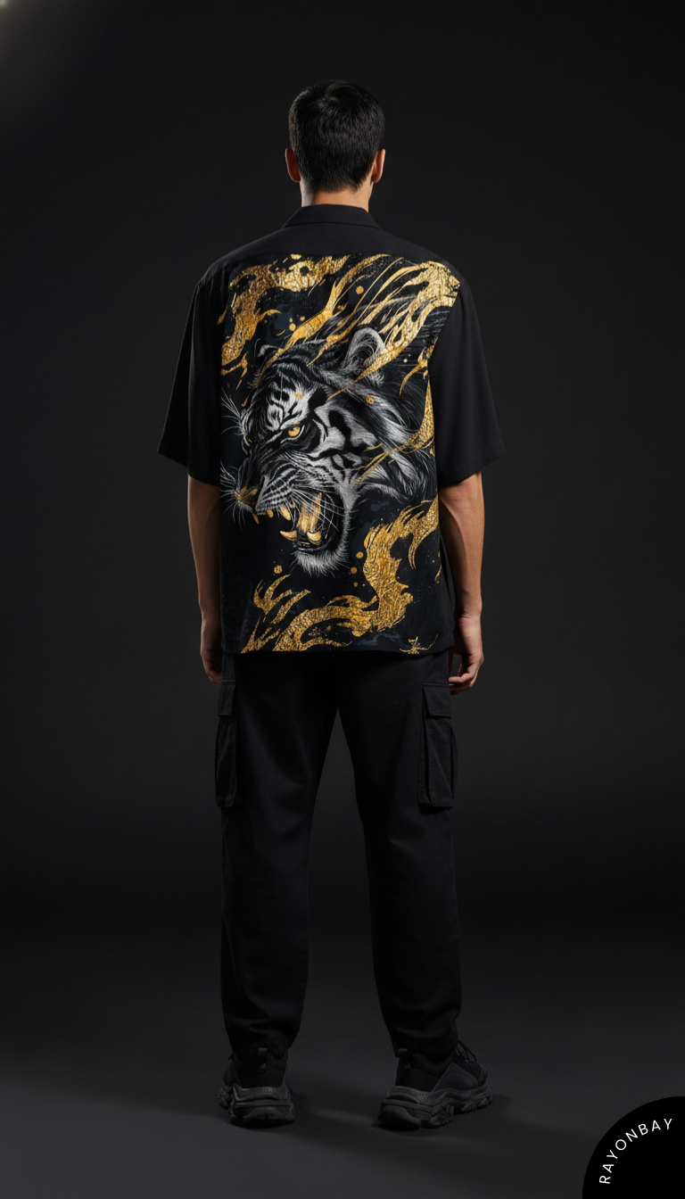 The Golden Ember Tiger Aloha Shirt