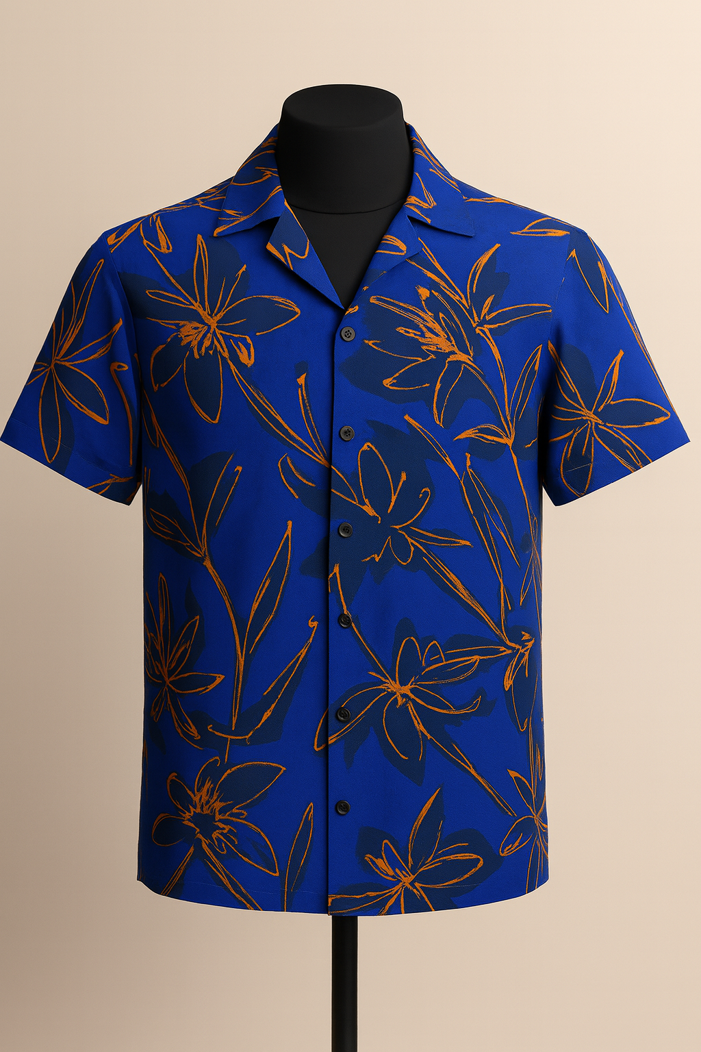 Blue Flame Blossom Aloha Shirt