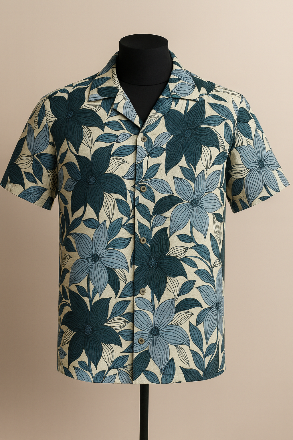 Azure Bloom Aloha Shirt