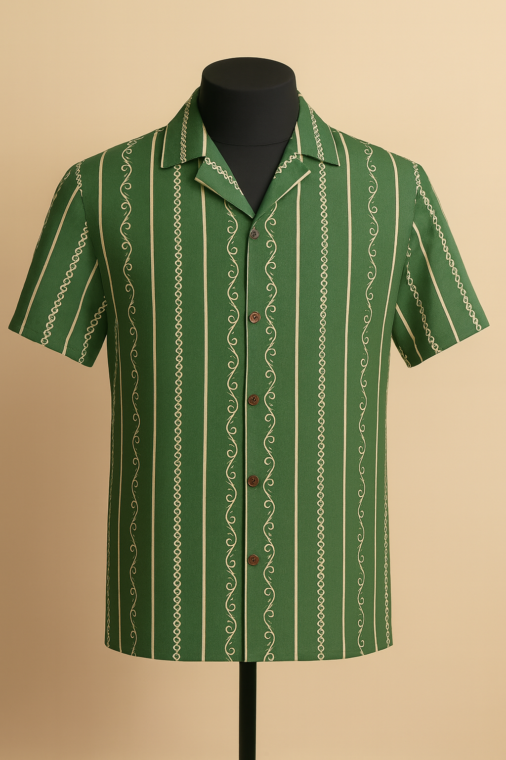 Royal Green Stripe Aloha Shirt