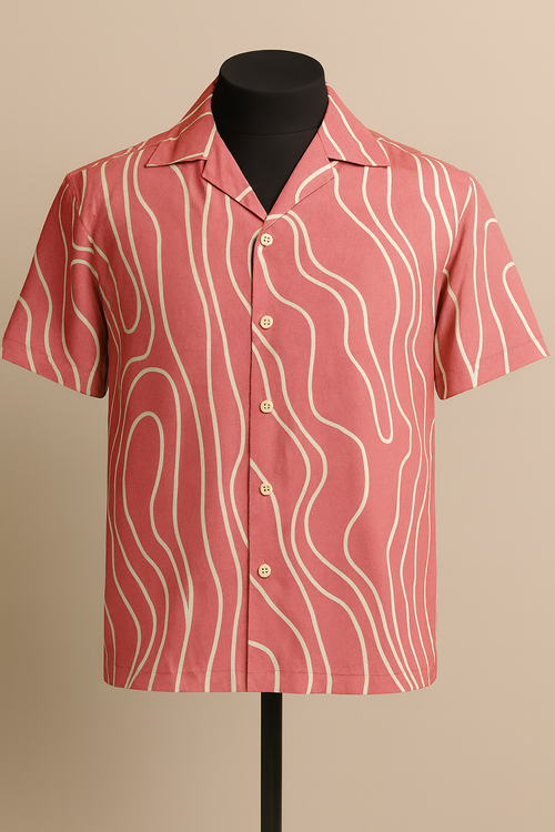 Abstract Pastel Pink Aloha Shirt
