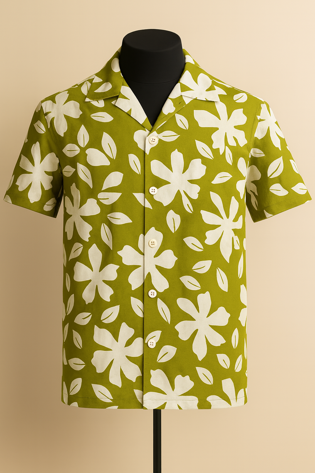 Olive Floral Aloha Shirt