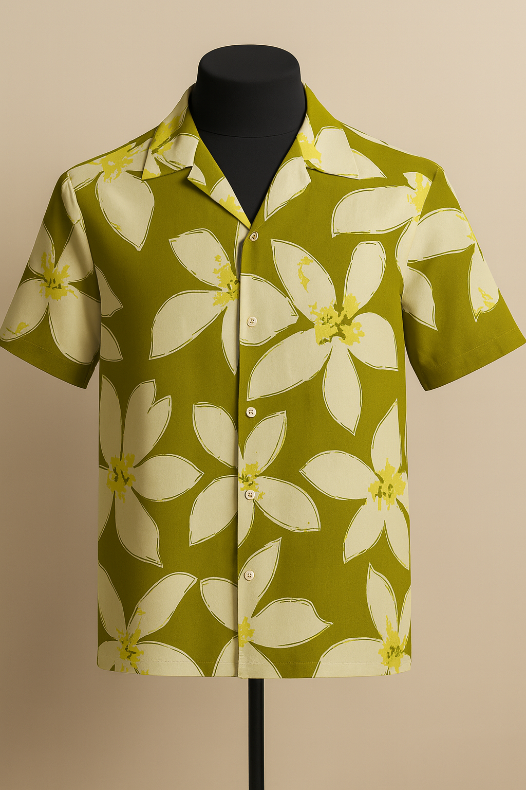 Olive Tropical Aloha Shirt