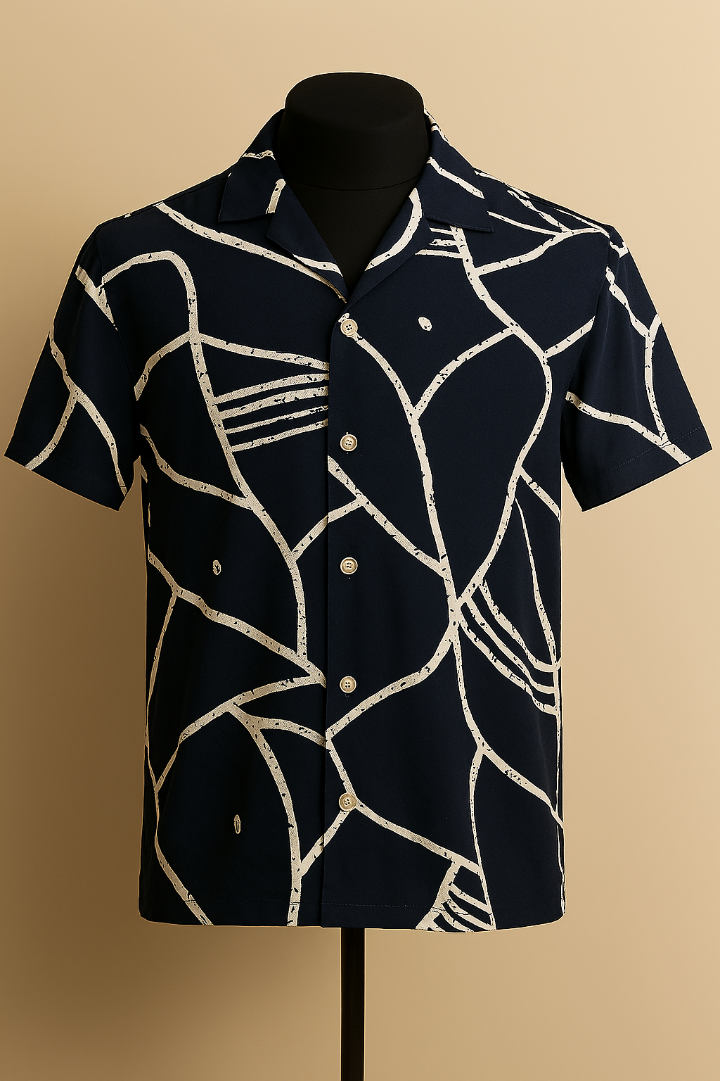 Midnight Maze Aloha Shirt