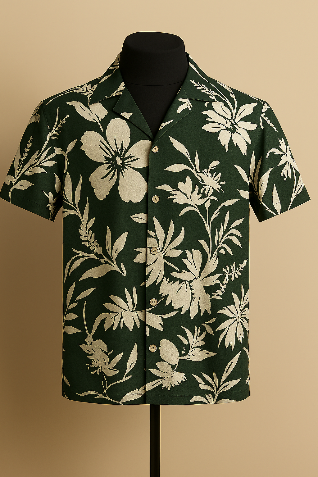 Noir Verde Bloom Aloha Shirt