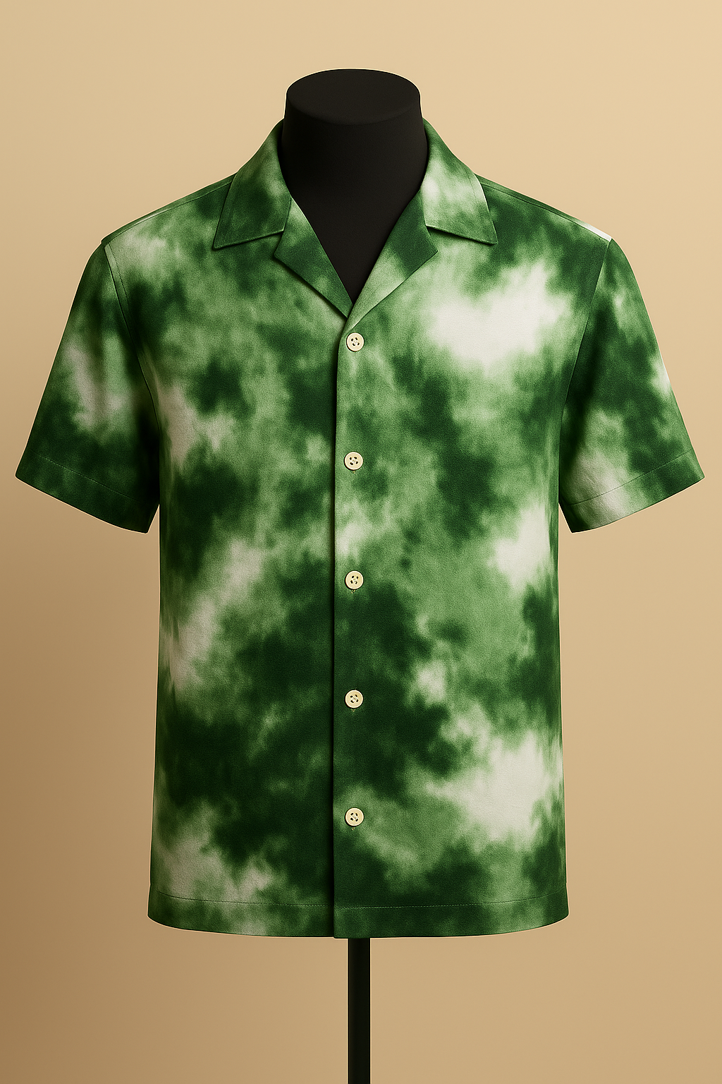 Forest Mist Tie-Dye Aloha Shirt