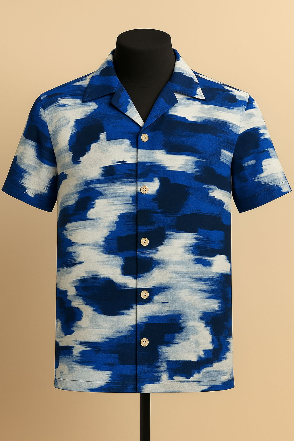 Blue Tie Dye Aloha Shirt