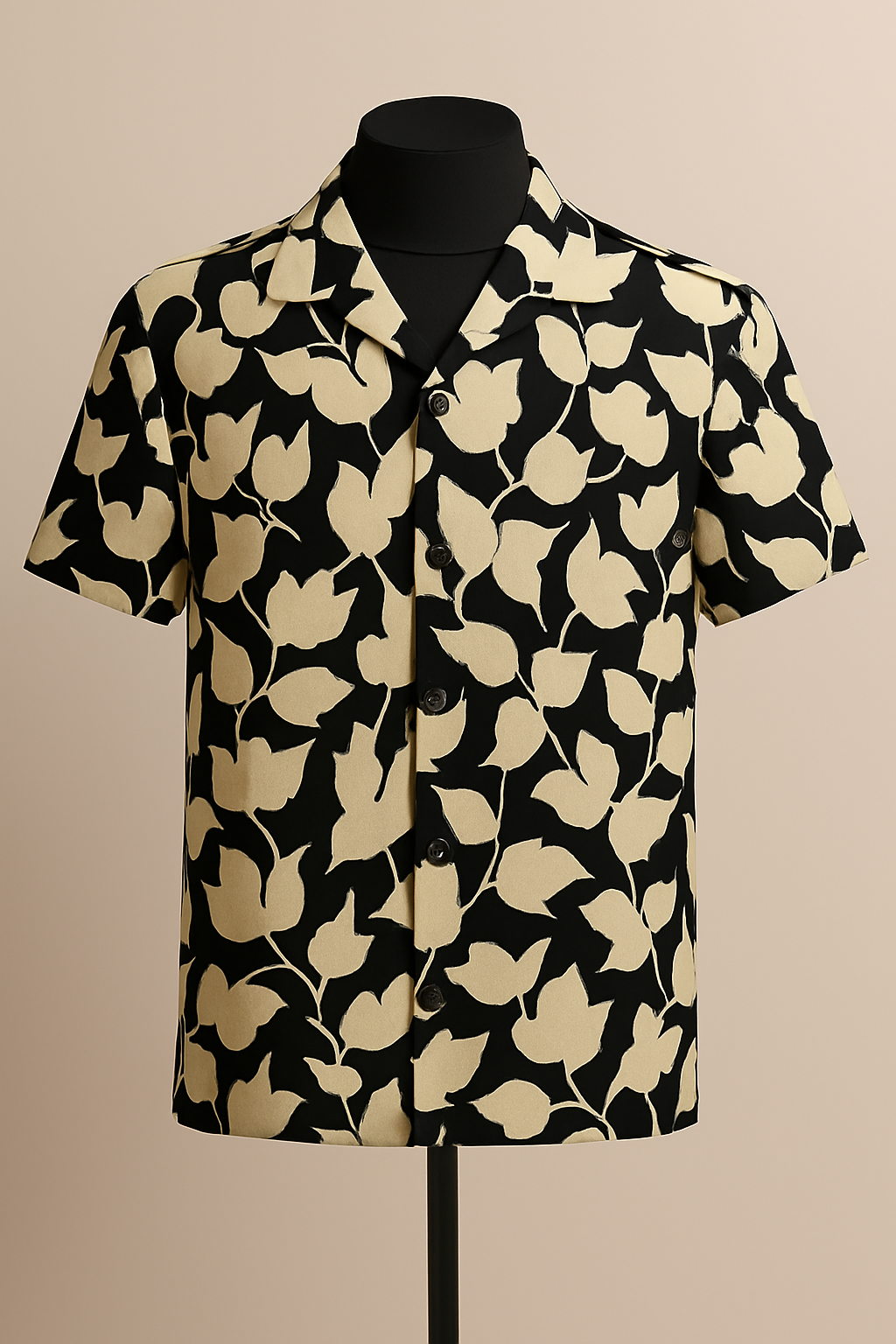 Ivory Leaf Shadow Aloha Shirt