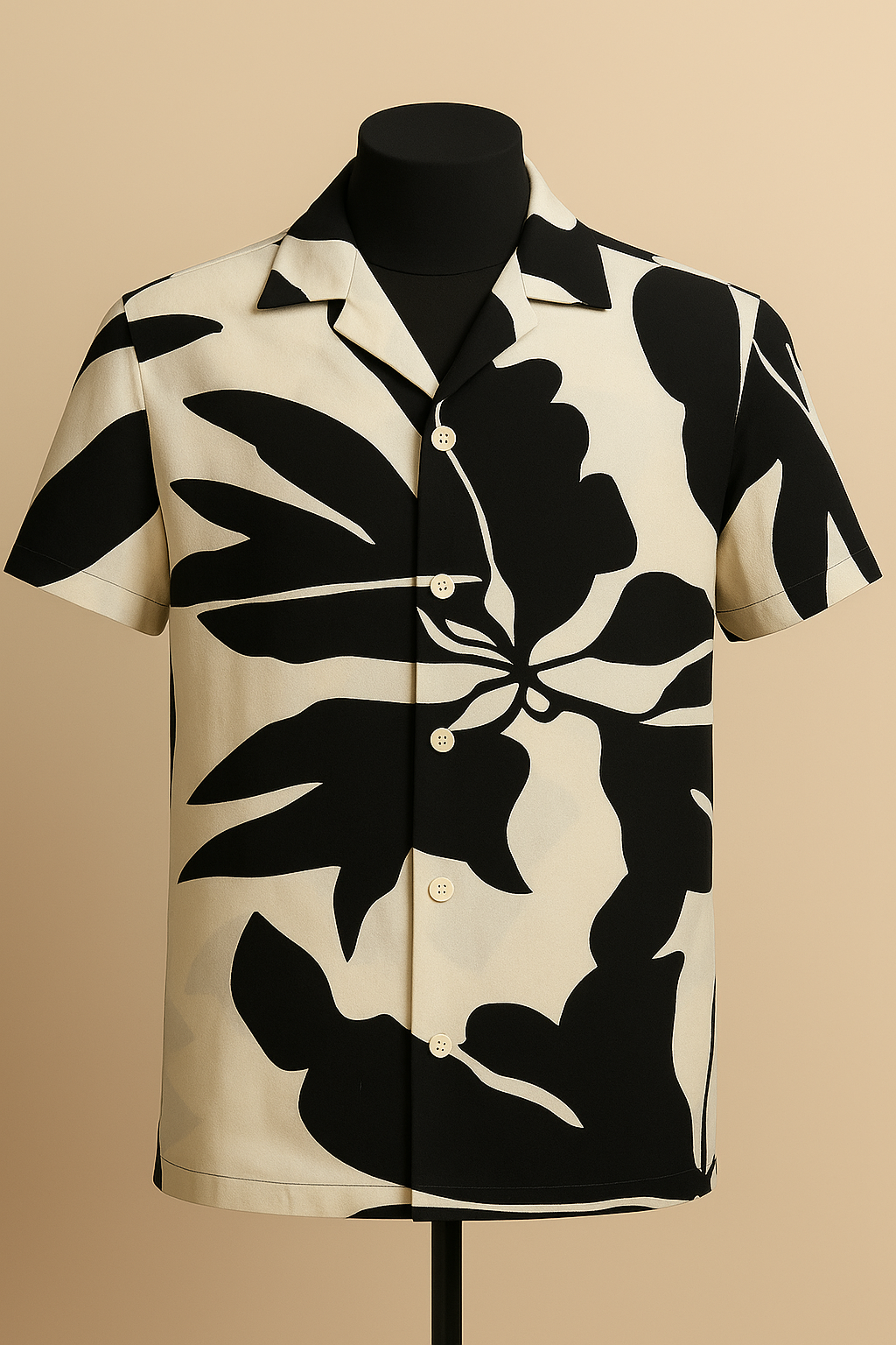 Shadow Leaf Mono Aloha Shirt