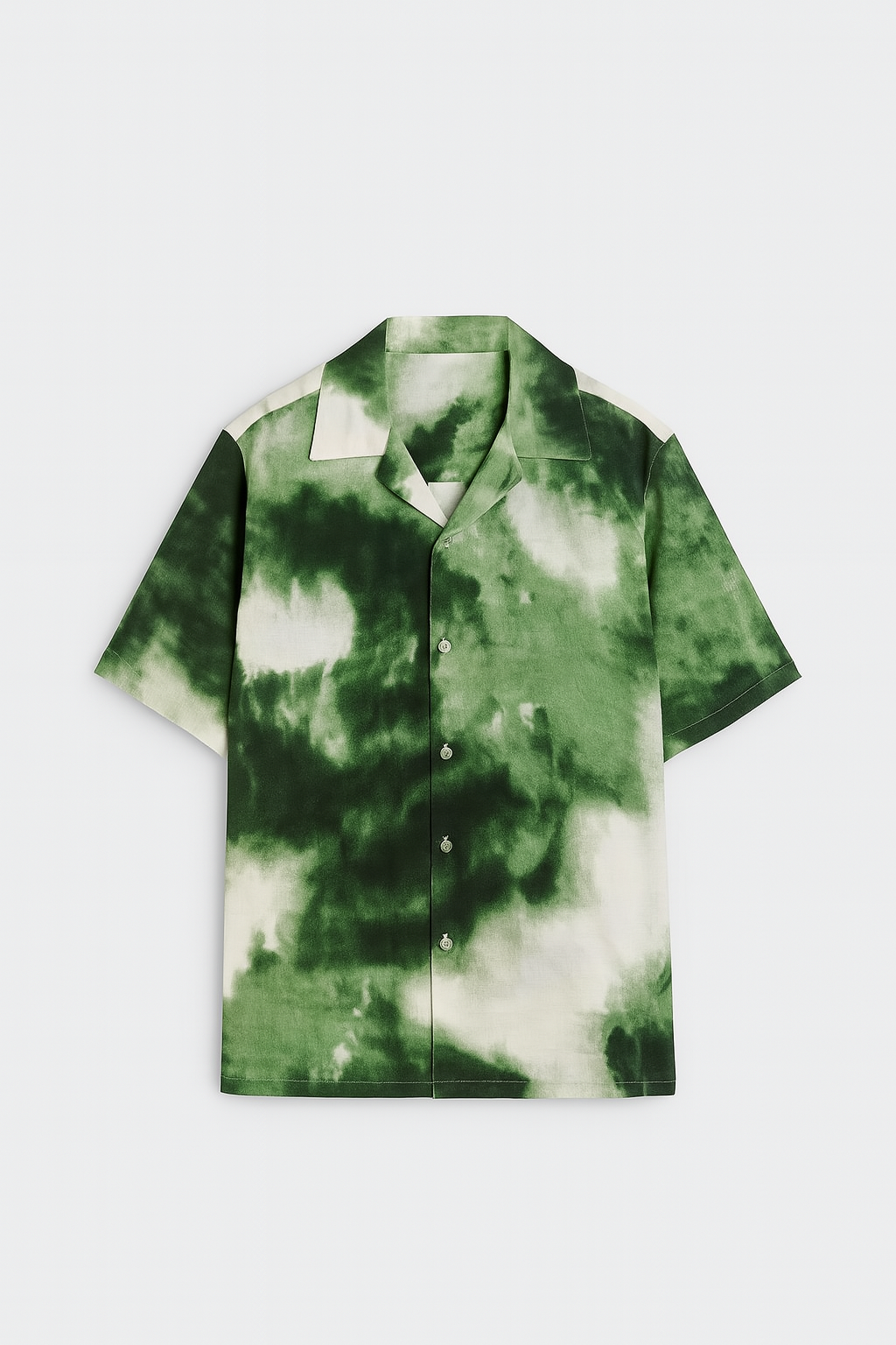 Forest Mist Tie-Dye Aloha Shirt