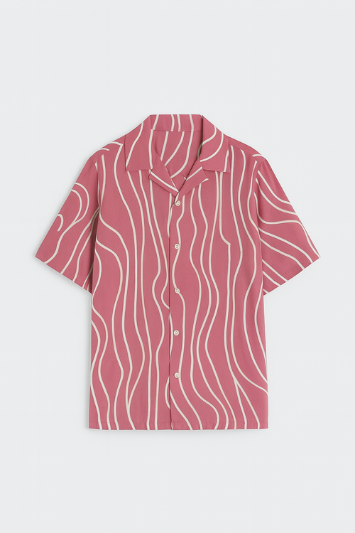 Abstract Pastel Pink Aloha Shirt