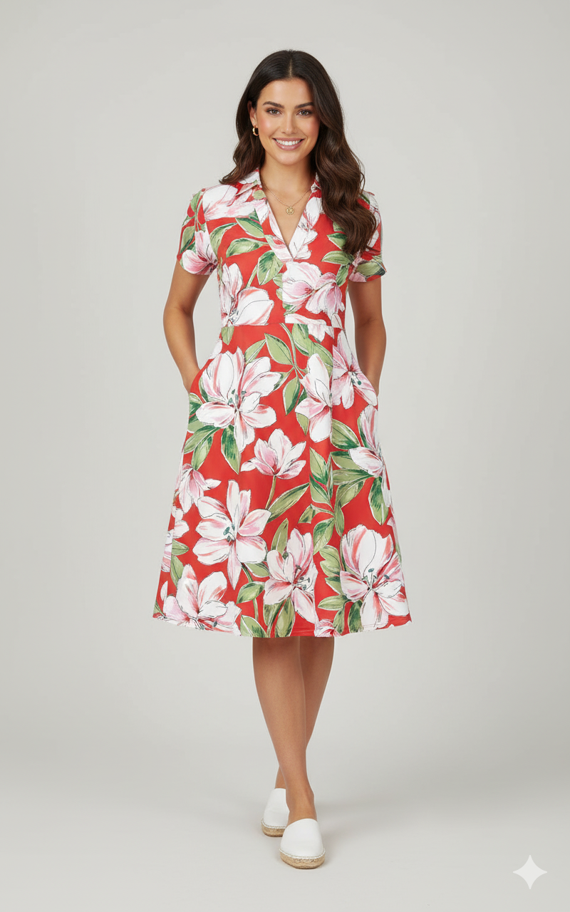 Ruby Bloom Print Fabric