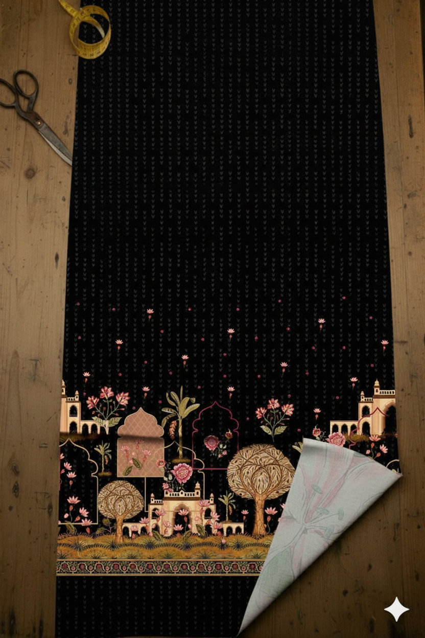 Mughal Garden Serenade Print Fabric