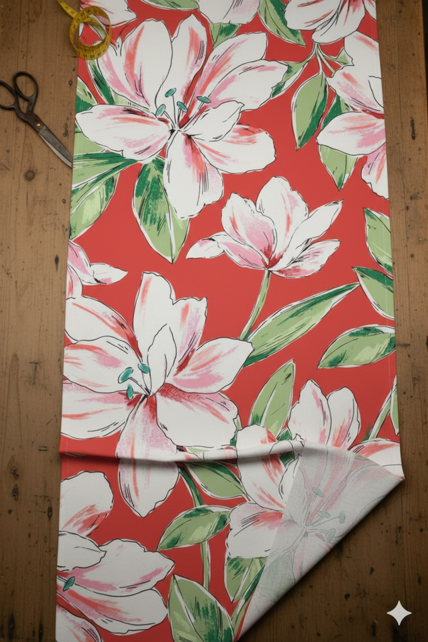 Ruby Bloom Print Fabric
