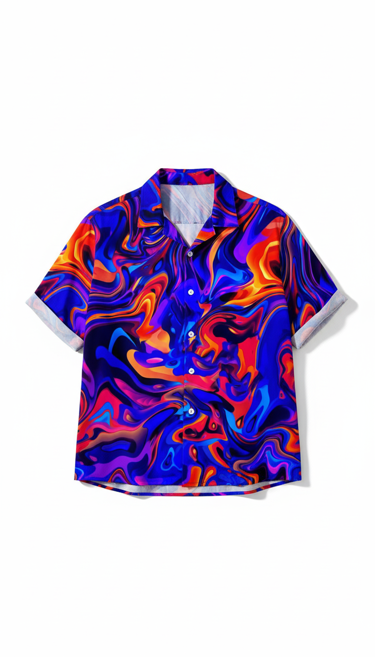 Multicoloured Liquid Art Shirt ( Pre book )