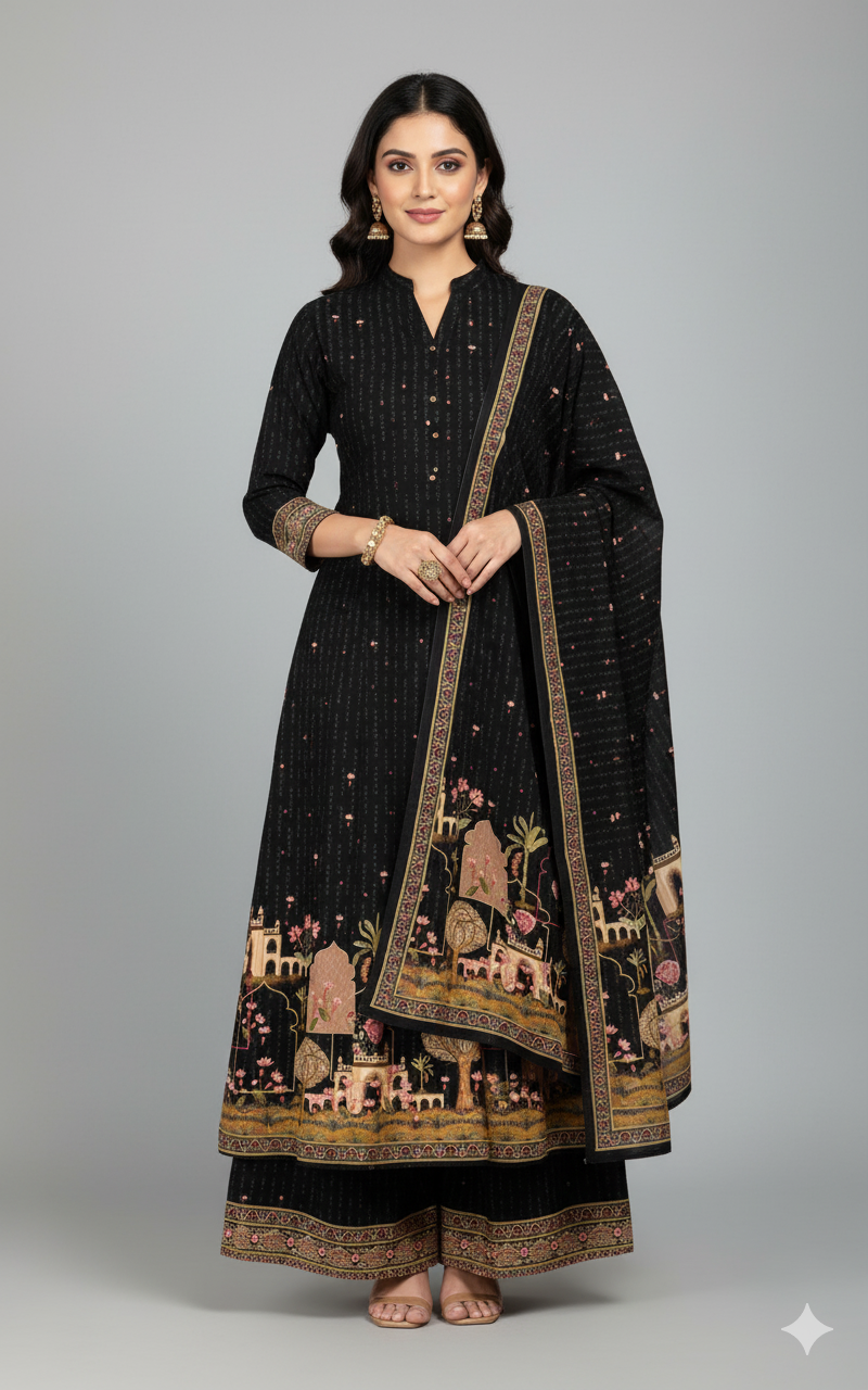 Mughal Garden Serenade Print Fabric