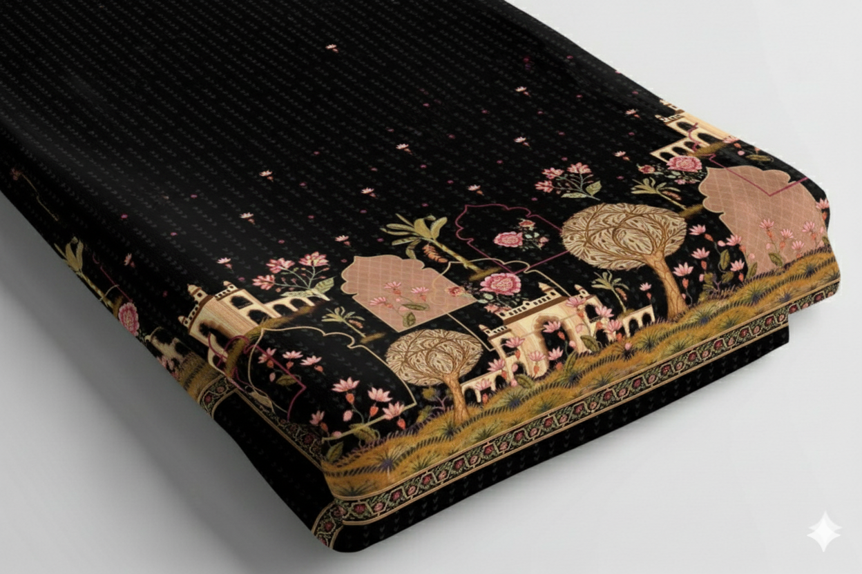 Mughal Garden Serenade Print Fabric