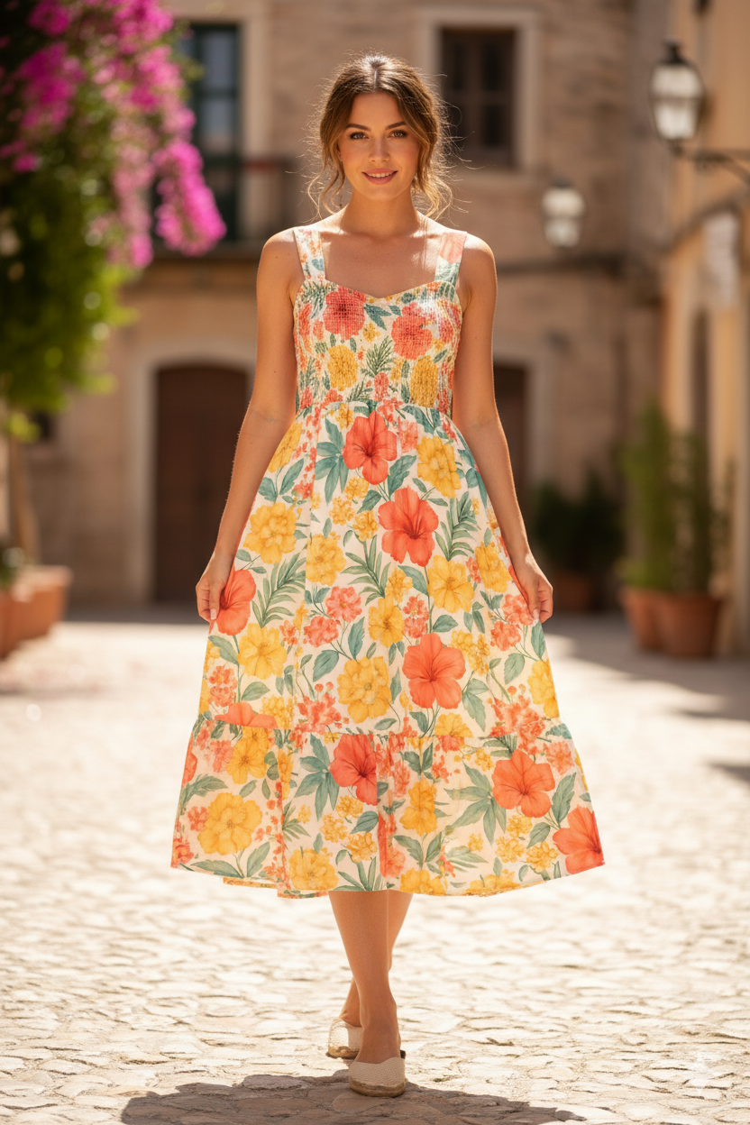 Tropical Bloom Harmony Print Fabric