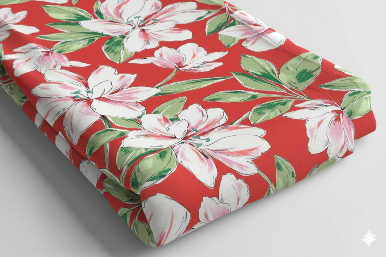 Ruby Bloom Print Fabric