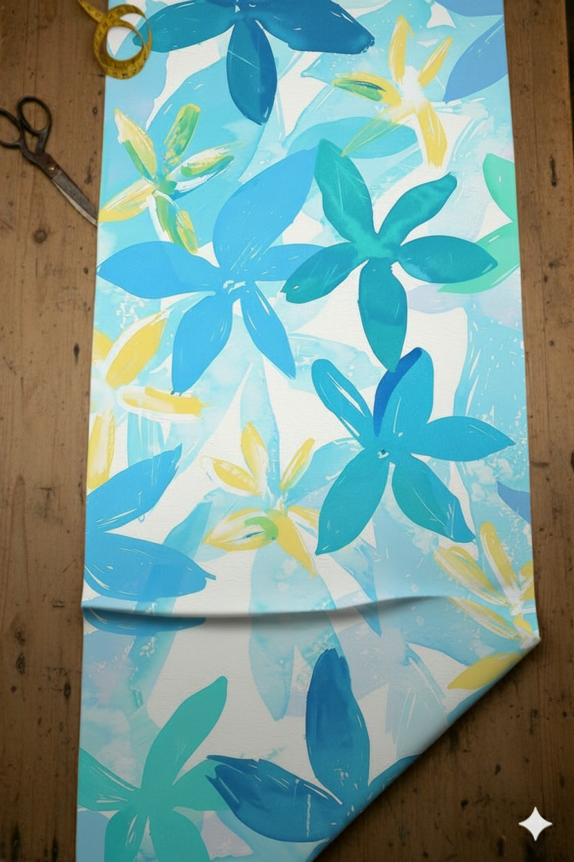 Ocean Breeze Blossoms Print Fabric
