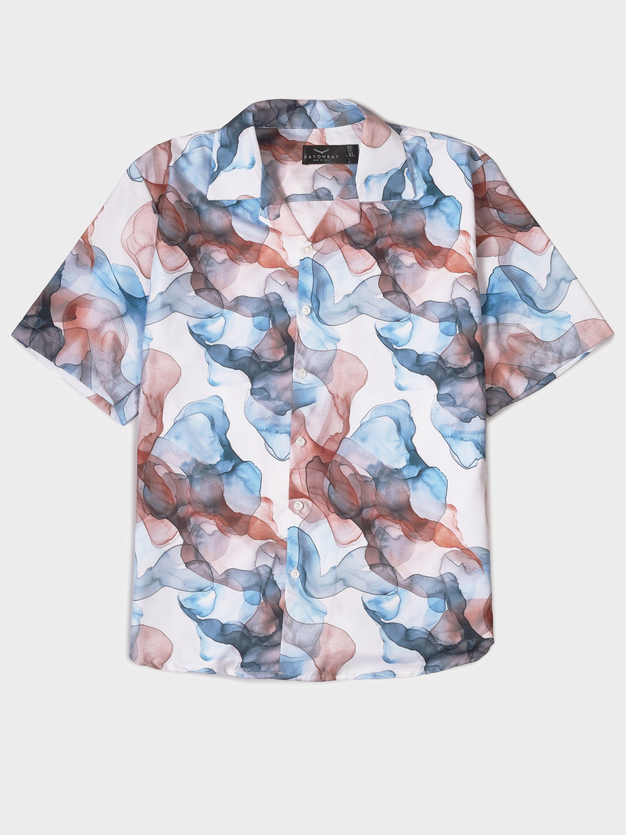 White Fluid Art Aloha Shirt ( limited edition )