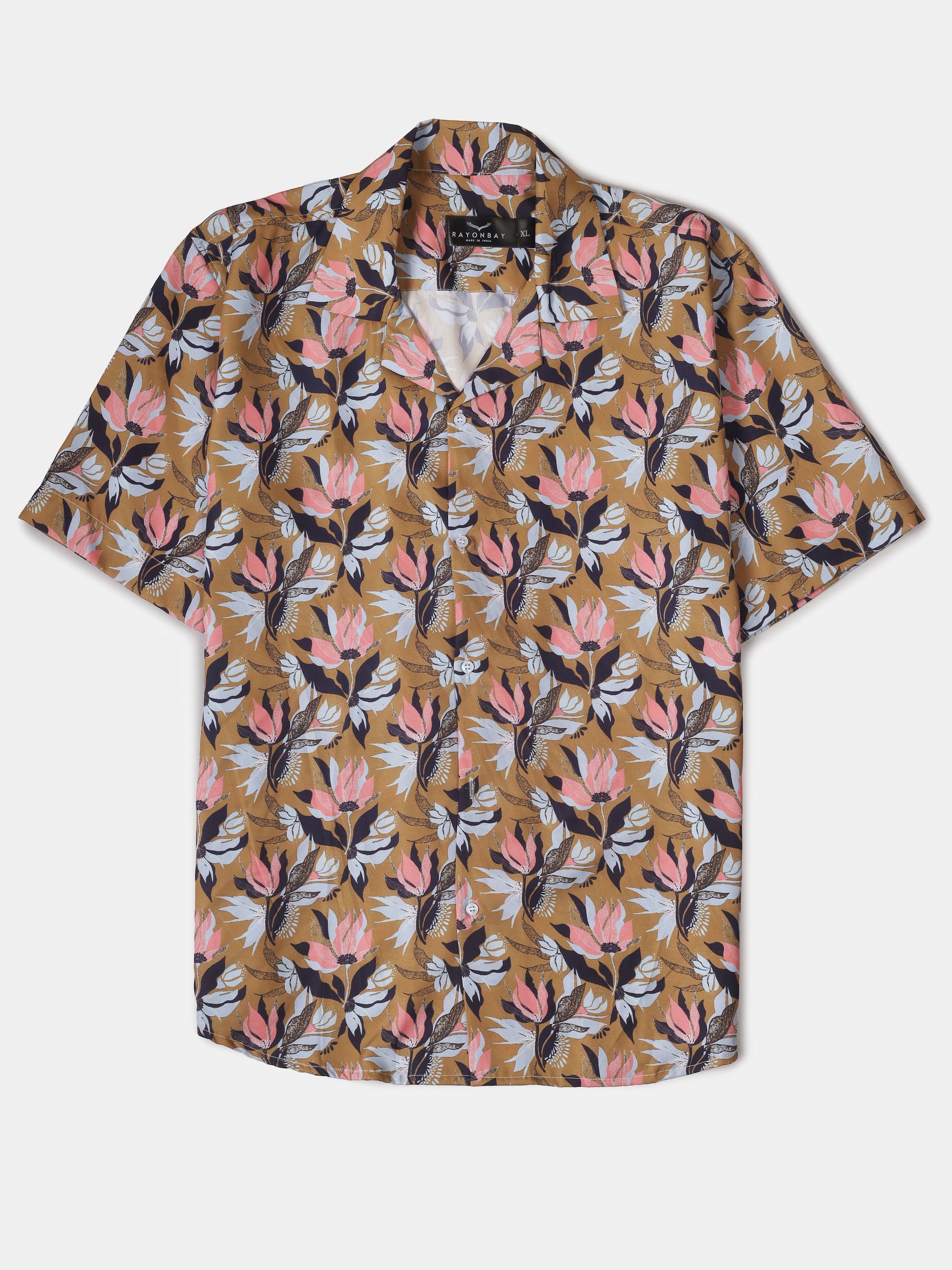Brown Floral Aloha Shirt   ( limited edition )