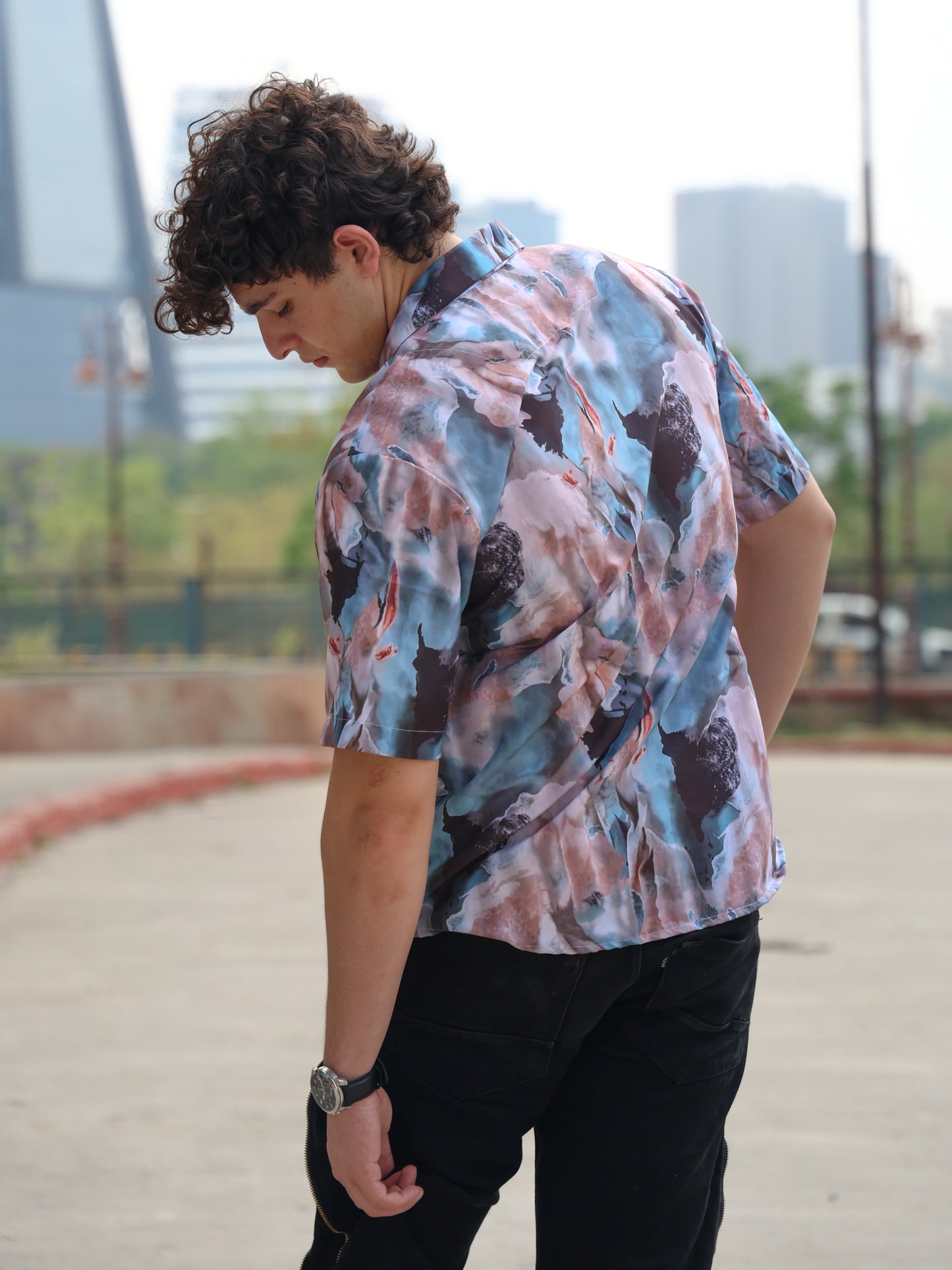 Abstract Stone Art Aloha Shirt ( New )