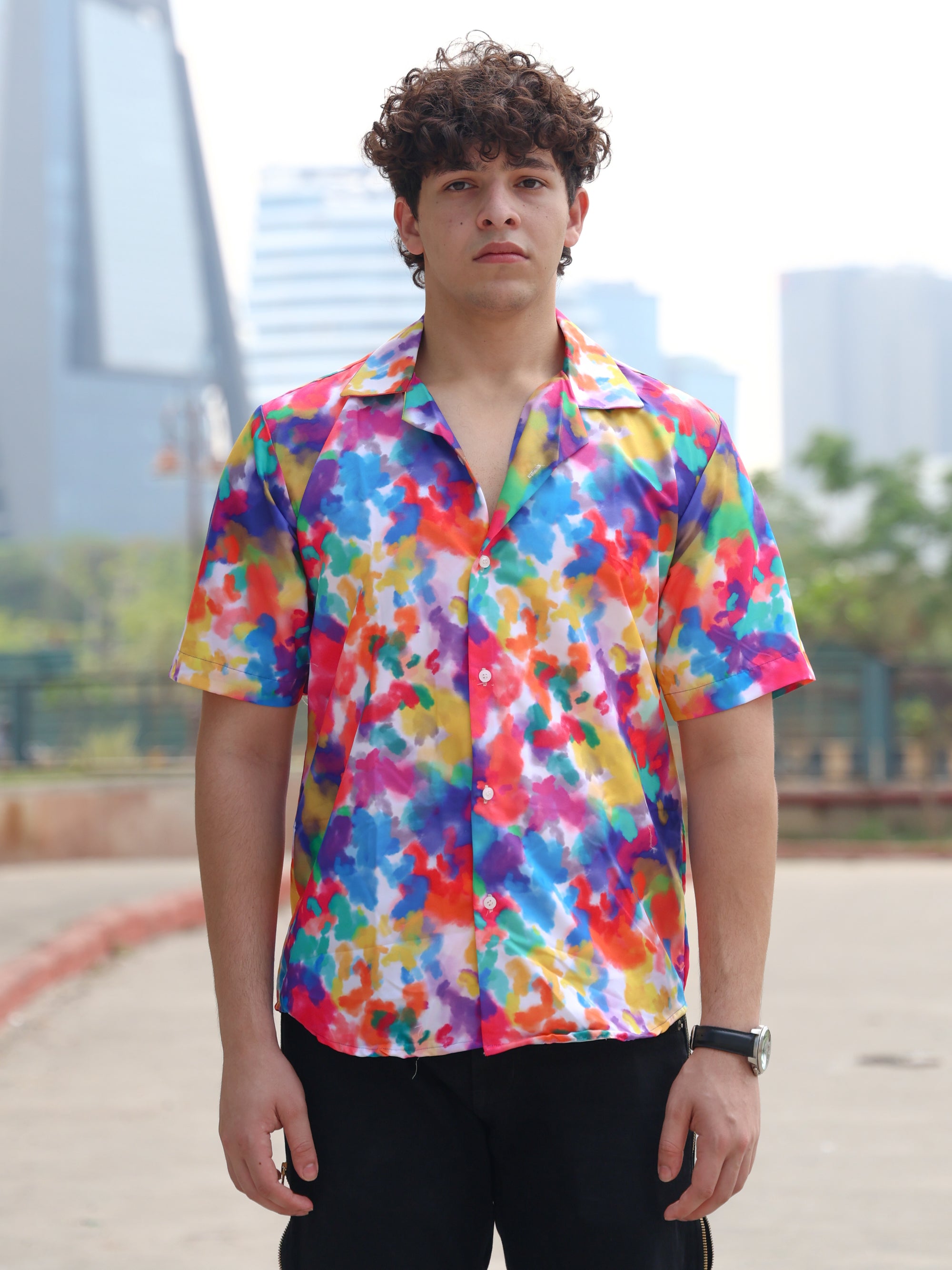 Colourful Paint Art Aloha Shirt ( New )
