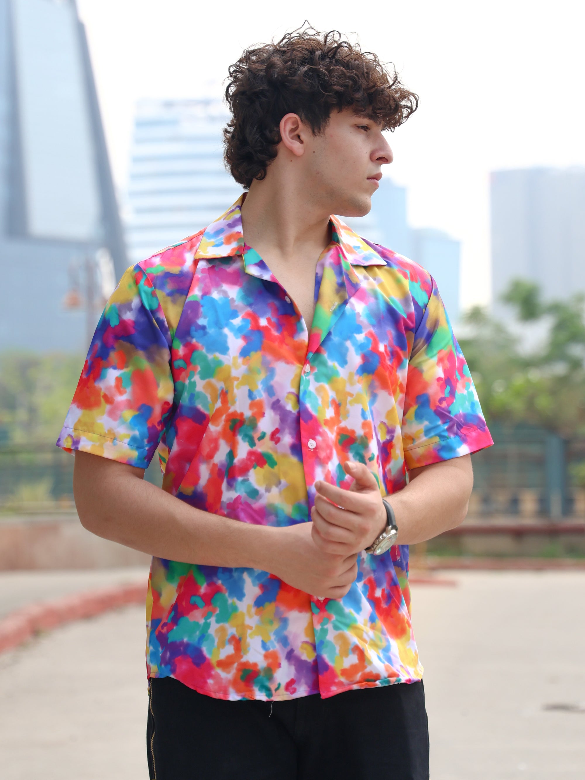 Colourful Paint Art Aloha Shirt ( New )