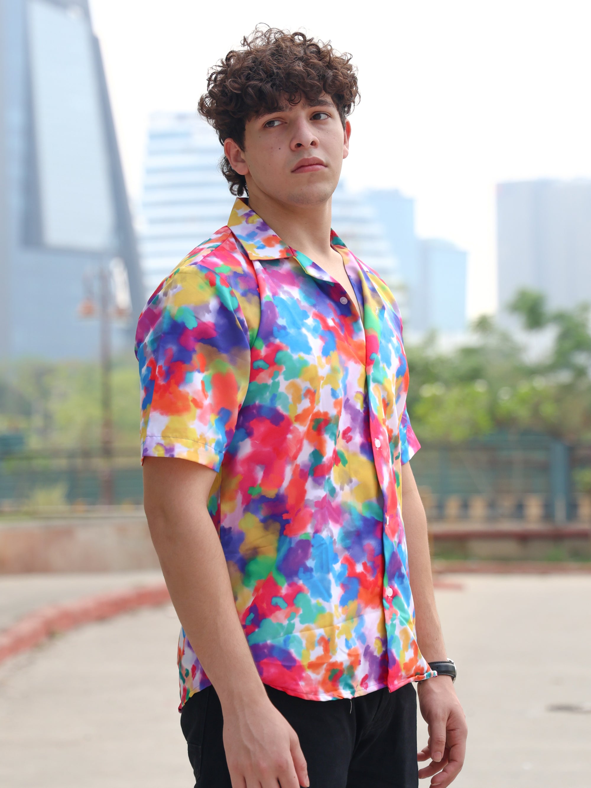 Colourful Paint Art Aloha Shirt ( New )